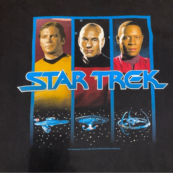 Hanes Black Star Trek Graphic Tee with Blue and Red Accents Sz XL - Picture 7 of 10